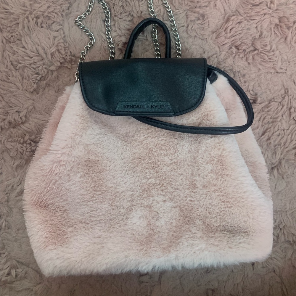 Pink fur bag winter